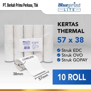 BLUEPRINT LITE KERTAS THERMAL 57x38 , 57x38os - 1 Pack isi 10 roll