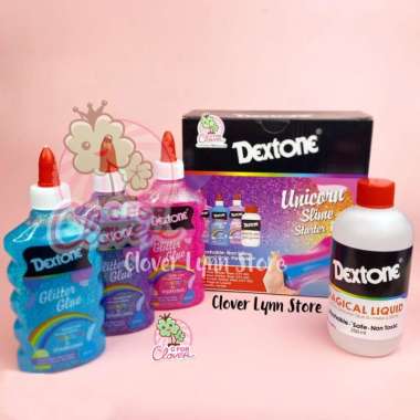DEXTONE UNICORN GLITTER SLIME KIT - set hiasan mainan lem anak gliter