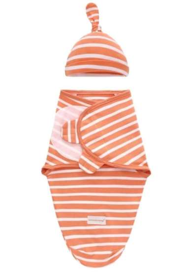 Bedong Instan Set Topi Bayi - Bedong Swaddle Wrap Bedong Tidur Bayi Elephant