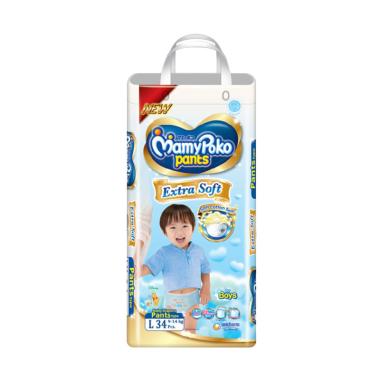 MamyPoko Pants Extra Soft Popok Bayi [Boy/ Size L/ 34 Pcs]
