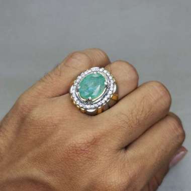 Batu Cincin Permata Hijau Jamrud Asli Natural