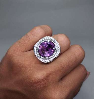 Batu Cincin Kecubung Ungu Asli Original