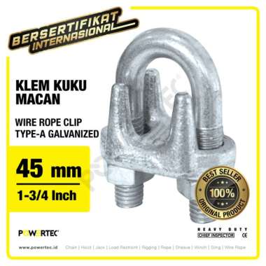 Wire Rope Clip - Klem Seling Kuku Macan Galv 45mm Bulldog POWERTEC