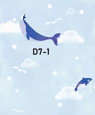 WALLPAPER DINDING KAMAR ANAK MOTIF LUMBA LUMBA LAUT BIRU