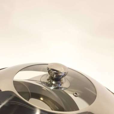 Tutup Wajan Panci Kukus Kuali Wok Pan Stainless Kaca Merk Calypso 40cm ORI 100% Multicolor