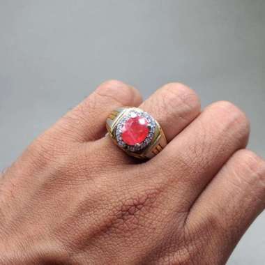 batu Cincin natural orange Safir Paparaca Asli original