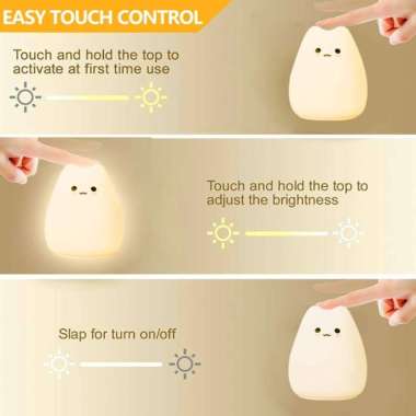 Lampu Tidur LED Anak 7 Warna Model Kucing Lucu Panda LED USB Portable - KUCING BESAR ORIGINAL 100 % 