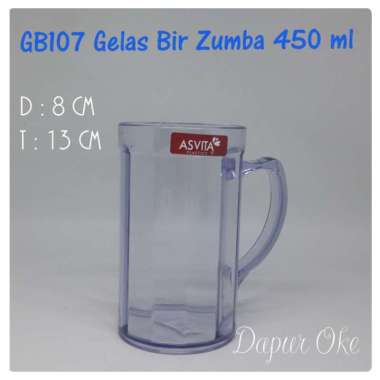 Asvita Gelas Bir Plastik Zumba GB-107 / Gelas Gagang