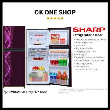 Sharp Refrigerator 2Door SJ-197ND-VP/VB Kirey SJ 197ND VP/VB Kirey Color Purple