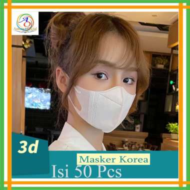 Masker Korea Dewasa 50 Pcs Face Mask 3D Duckbill 3Ply Kf94 Kn95 Putih