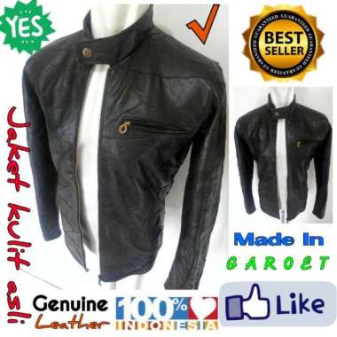 (NEW TREN) Jaket Kulit Asli Pria Silverstone RFLA Ariel Noah marun