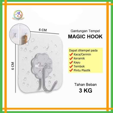 Gantungan Baju Kunci Kait Magic Hook Tempelan Perekat Dinding