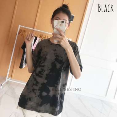 ELLIPSES.INC Kaos Oversize Pria & Wanita Tie Dye Lengan Pendek XXXL Black