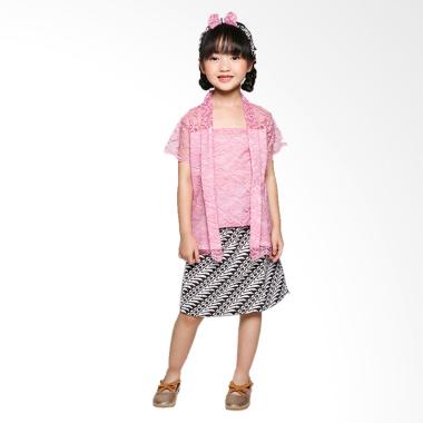 Kutubaru Brokat Set Kebaya Anak - Pink