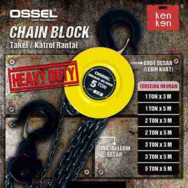 Takel 3 ton x 3 meter Katrol 3 ton x 3 meter Chain Block 3 ton x 3 m - OSSEL