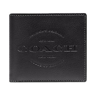 Coach Double Billfold Men's Wallet Dompet Pria - Black