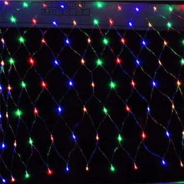 Lampu Natal Jala Jaring Hias Dekor Christmas Fishing Net Curtain LED-RGB