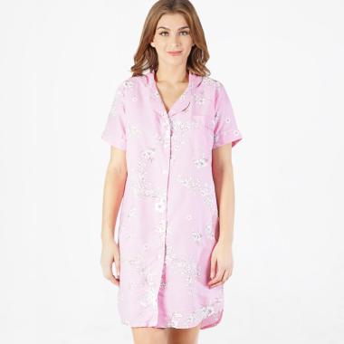 Madeleine Hannah Sleepshirt Daster Wanita - Pink