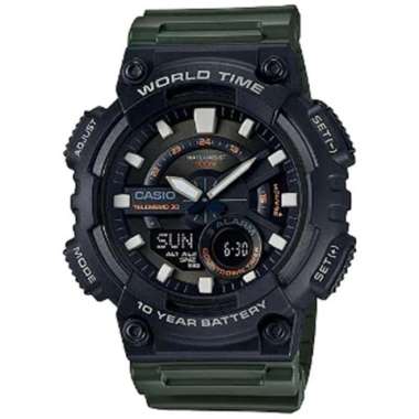CASIO ORIGINAL - CASIO AEQ-110W-3A - JAM TANGAN PRIA JAM PRIA - RUBBER CASIO AEQ 110W 3A 110 W AEQ11