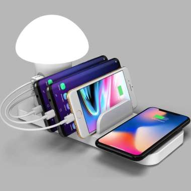 Multi Port Usb Wireless Fast Charging 3 Port 9A QC 3.0 Night Lamp