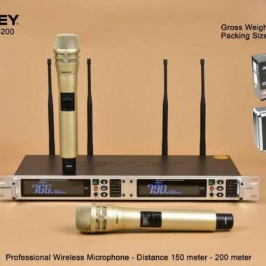Mic Wireless Ashley AXT200 / AXT 200 NEW COLOUR ORIGINAL - Hitam