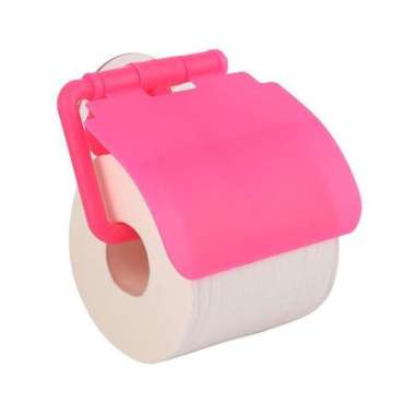 Tempat Tisu Tissue Gulung Kamar Mandi WC - Toilet Roll Vakum Dinding Pink