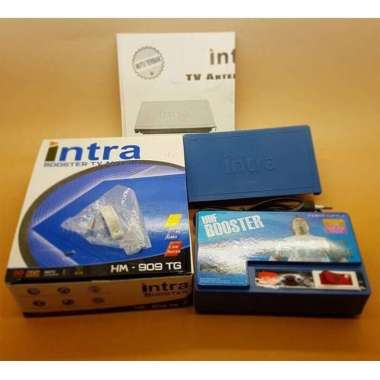 Intra boster HM-909 Penguat sinyal antena TV analog digital ORIGINAL 100 % Multicolor