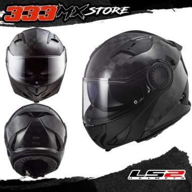 HELM MOTOR LS2 FF313 VORTEX SOLID GLOSS CARBON HELM CARBON LS2