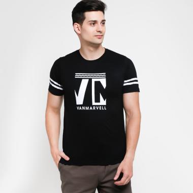VM Stretch Slim Kaos Pria - Hitam M Hitam