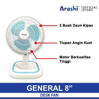 Arashi Kipas Angin General Desk Fan 8" Turbine Polos