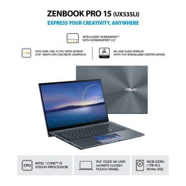 ASUS ZenBook Pro UX535LI OLED511SP Core i5 10300H 16GB 1TB 1650Ti 4GB Pine Grey