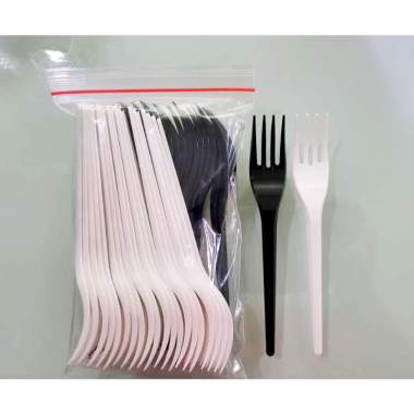 1710 Sendok Makan Plastik | Garpu Makan Plastik Disposable | Sekali Pakai Garpu putih