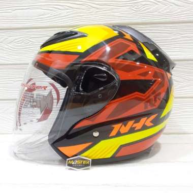 Helm NHK R6 Motif STARCO BLACK YELLOW RED HALF FACE NHK R6 MOTIF XL