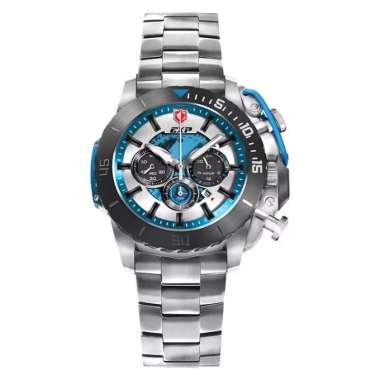 Expedition Men Dual Color Dial Stainless Steel Strap [EXF-3002-MCBTBSLBU] Silver - Jam Tangan Pria E