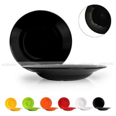 Piring Makan Melamin 9 inch - Piring Melamine Donyku Hitam