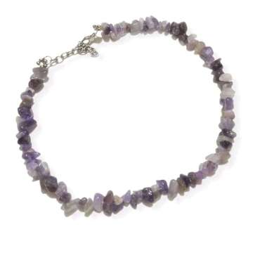 Jeannete Quartz Cracked Stone Beads Necklace Kalung Batu Kristal Amethyst