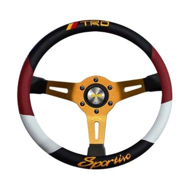 Custom Cover Stir Mobil TRD Sportivo [ Sarung Stir Mobil ] Red White