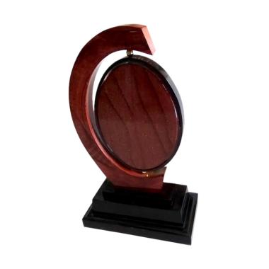 Mulyocreative Plakat Kayu Model Oval Bolak Balik Vandel Aksen Dekorative - Coklat Coklat