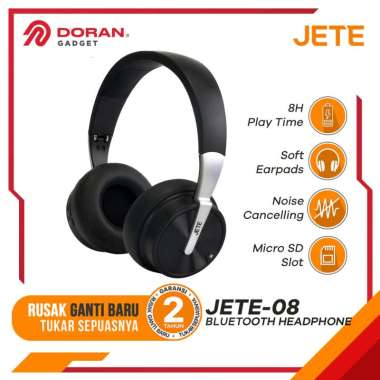Headset Bluetooth Headphone Bluetooth JETE 08 - Garansi 2 Tahun Black