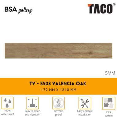 TACO SPC 5MM TV 5503 VALENCIA OAK / LANTAI VINYL KAYU CLICK SYSTEM