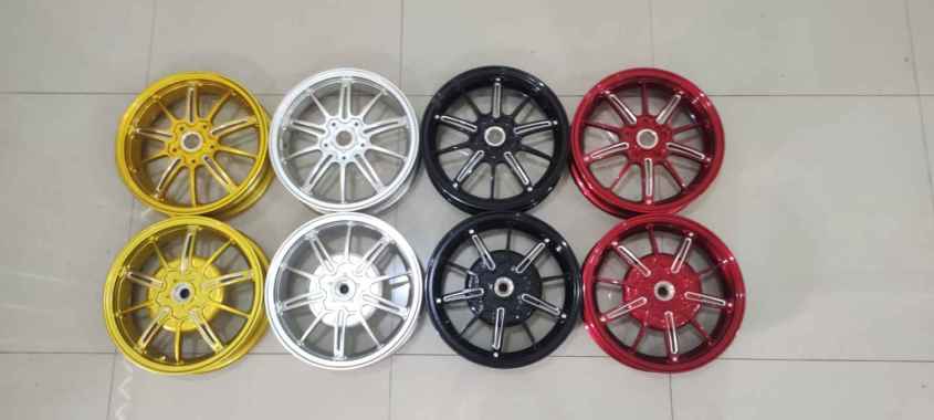 Velg Borske Drag Marus Aluminium Alloy Depan Belakang Vespa Sprint Primavera LX S LXV Silver