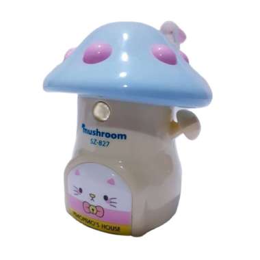 SERUTAN PENCIL MEJA / RAUTAN PENCIL / PENCIL SHARPENER KARAKTER JAMUR / MUSHROOM LUCU SZ-827 BIRU