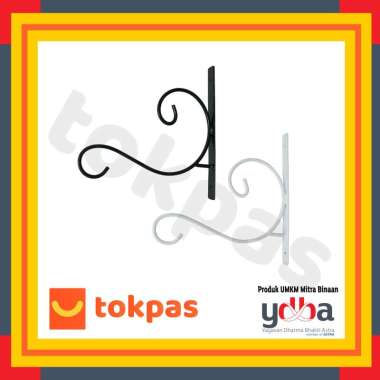 Gantungan Kaitan Besi Pot Bunga Gantung Simple Bentuk Huruf S Hitam