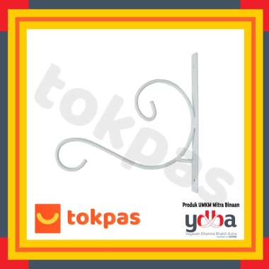 Gantungan Kaitan Besi Pot Bunga Gantung Simple Bentuk Huruf S Putih