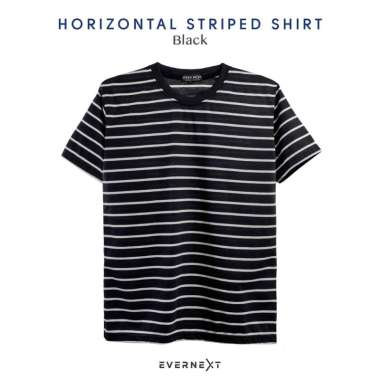KAOS SALUR PRIA WANITA KAOS  STRIPE BELANG GARIS HORIZONTAL KAOS DISTRO PREMIUM UNISEX M L XL H. BLA
