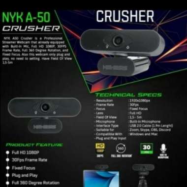 NYK NEMESIS A50 / A 50 CRUSHER Full HD 1080 Streamer Webcam Original ORIGINAL 100 % Multicolor