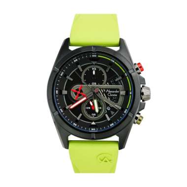 Jam Tangan Alexandre Christie / Alexander Pria Chronograph AC 6592 MC Original Lght Green Black