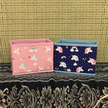 Sanrio Unicorn Toybox Tempat Penyimpanan Mainan dan Buku Anak [Ukuran Kecil] A Pink