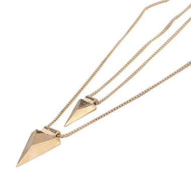 Bluelans Fashion Triangle Pendant Double Layer Women Metal Chain Necklace Jewelry Gift