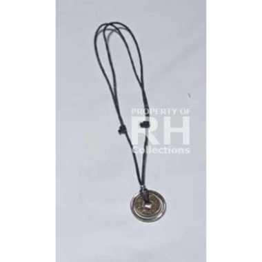 RH - kalung koin cina kalung tali kalung pria kalung cowok kalung koin plastik ring stainles motif k
